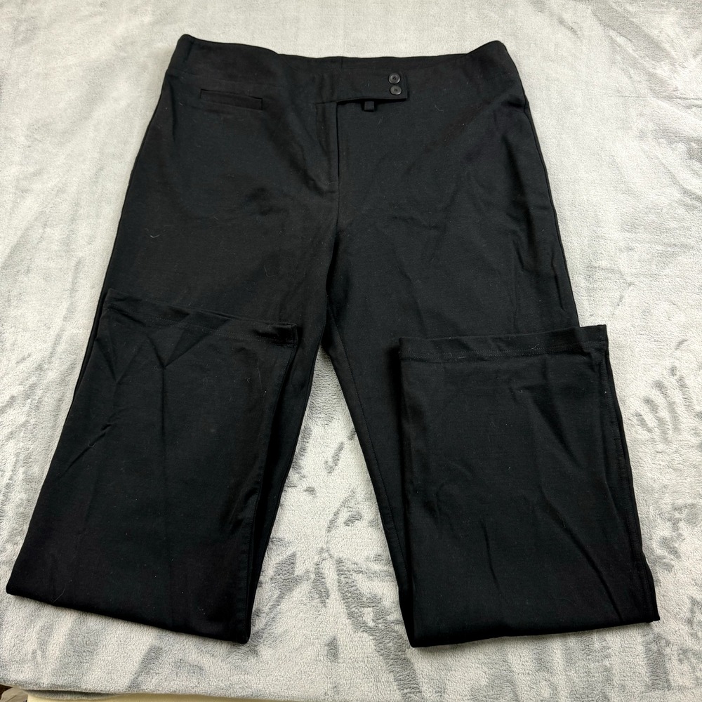 Eileen Fisher Dress Pants Womens Size Large Black Flare Career Pockets High Rise - Picture 9 of 12